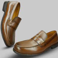 Mocassin en cuir tabac