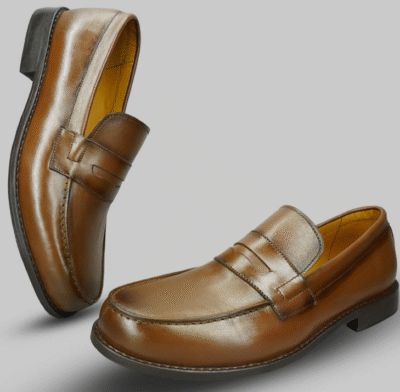 Mocassin en cuir tabac
